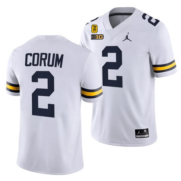 Michigan Wolverines TM 42 Patch Honor Tate Myre #25 Jersey - All Stitched