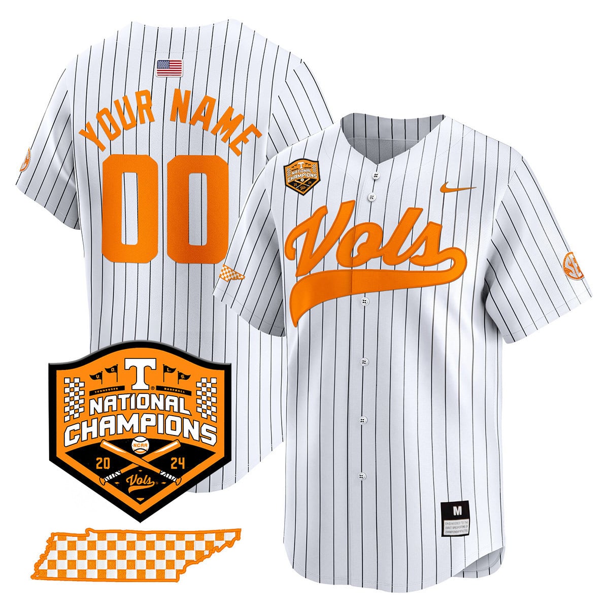Custom Tennessee Volunteers 2024 National Champions Vapor Premier Limited Jersey - All Stitched