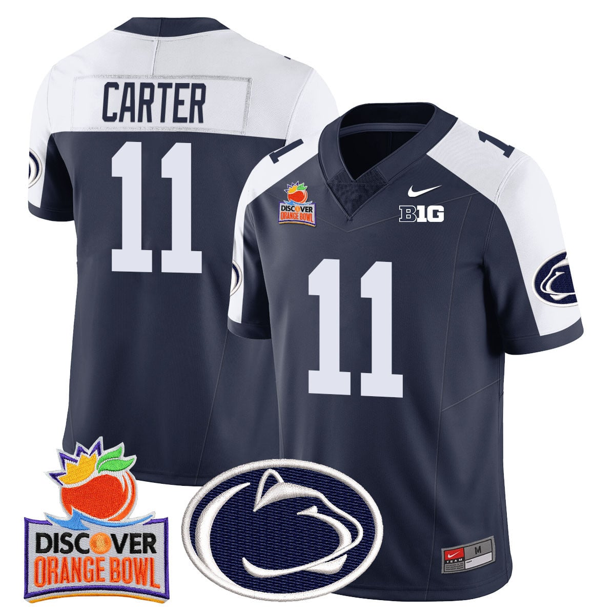 Men's Penn State Nittany Lions 2024 Orange Bowl Jersey N1 - All Stitched