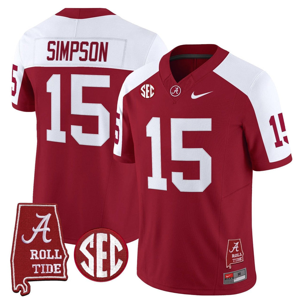 Women's Alabama Crimson Tide Throwback Vapor Limited Jersey - Alabama Map - All Stitched