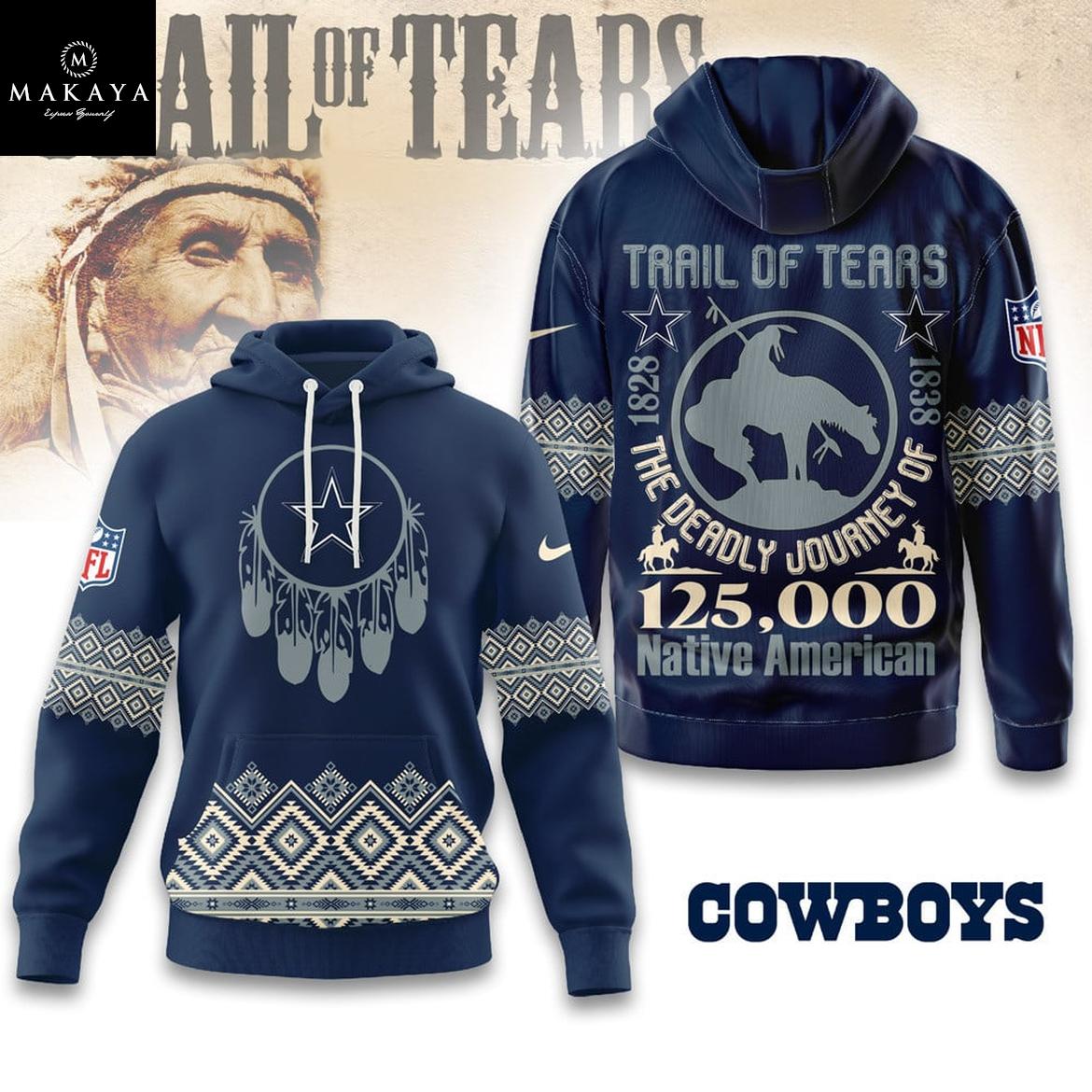 Dallas Cowboys NFL Native American Journey 2025 The Trail Of Tears Hoodie