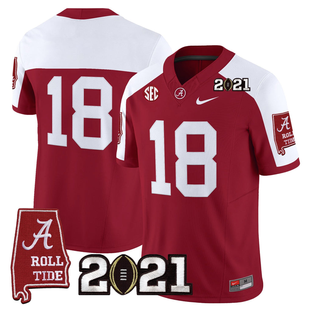 Women's Alabama Crimson Tide '2021 CFP National Championship' Vapor Limited Jersey - Alabama Map - All Stitched