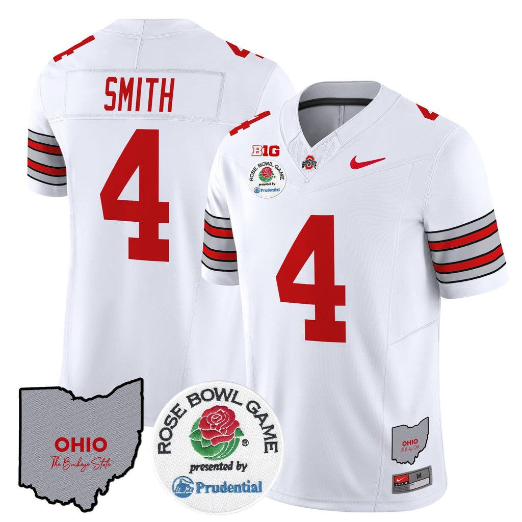 Men's Ohio State Buckeyes 'Heritage Stripe' Rose Bowl Vapor Limited Jersey - All Stitched