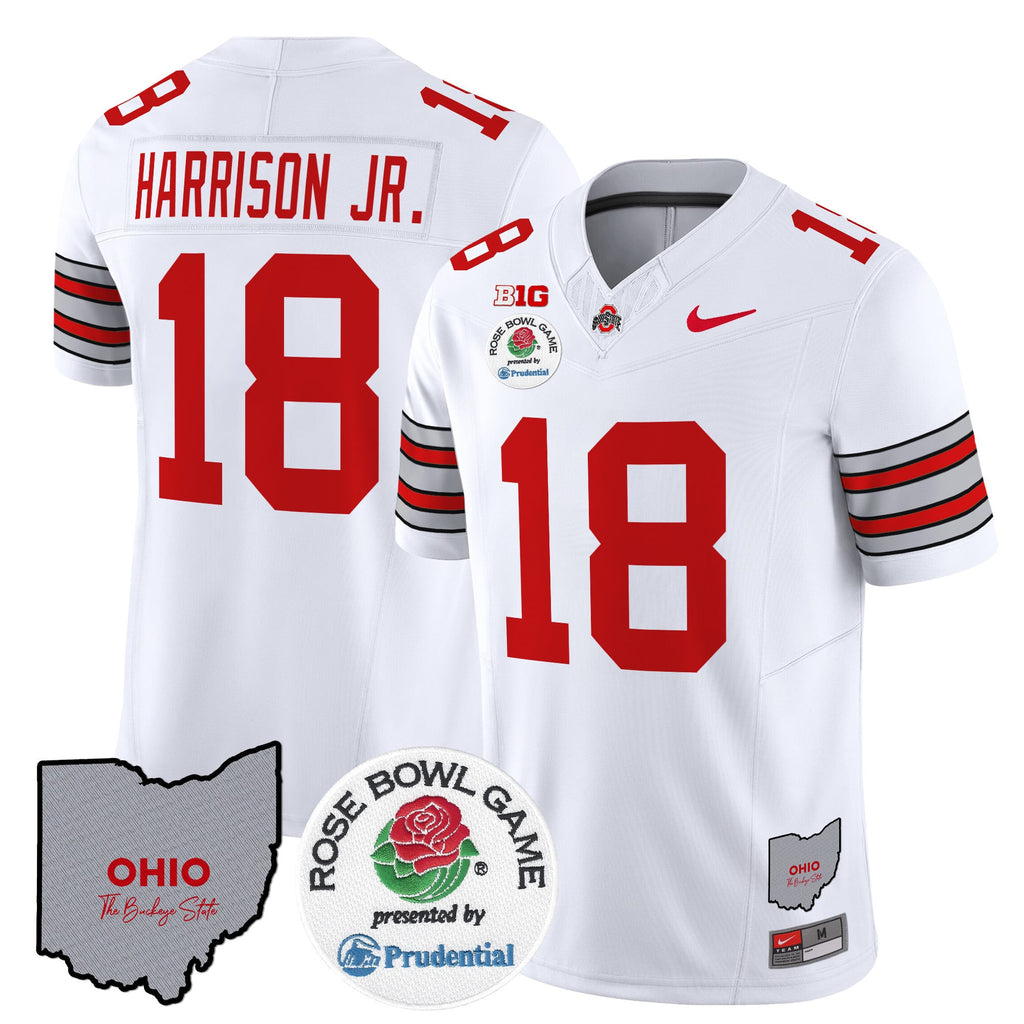 Men's Ohio State Buckeyes 'Heritage Stripe' Rose Bowl Vapor Limited Jersey - All Stitched