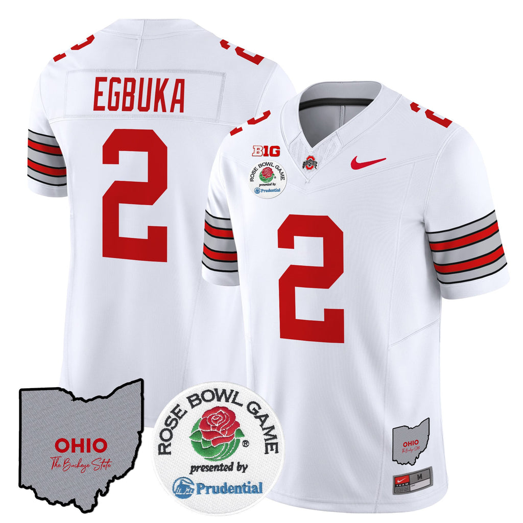 Men's Ohio State Buckeyes 'Heritage Stripe' Rose Bowl Vapor Limited Jersey - All Stitched