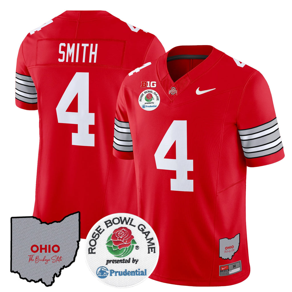 Men's Ohio State Buckeyes 'Heritage Stripe' Rose Bowl Vapor Limited Jersey - All Stitched