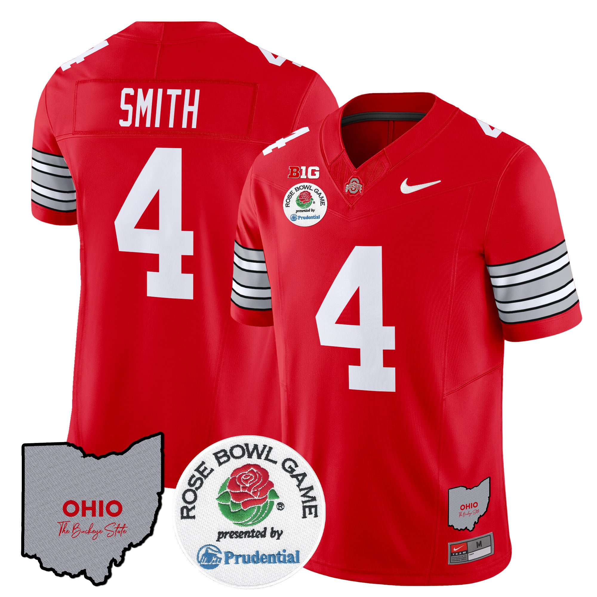 Men's Ohio State Buckeyes 'Heritage Stripe' Rose Bowl Vapor Limited Jersey - All Stitched