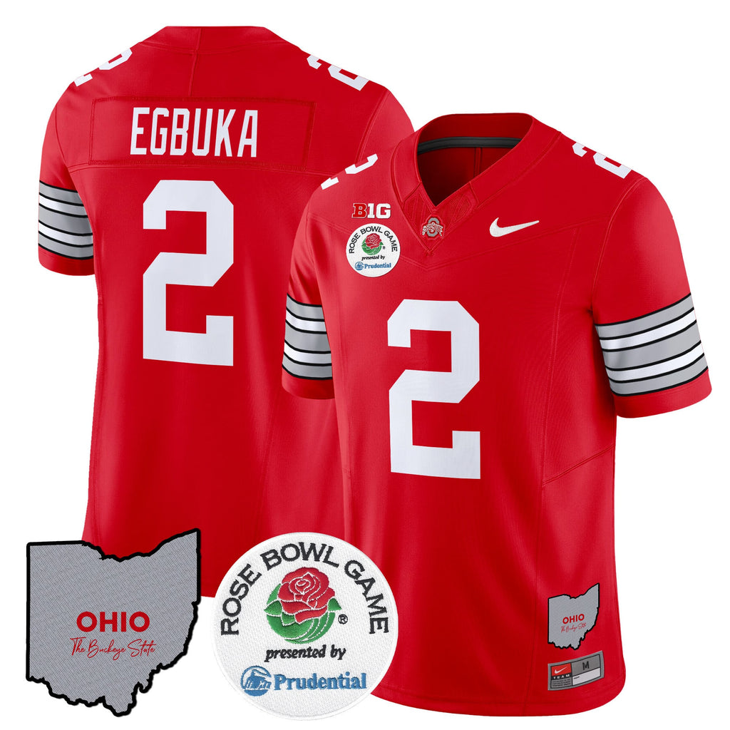 Men's Ohio State Buckeyes 'Heritage Stripe' Rose Bowl Vapor Limited Jersey - All Stitched