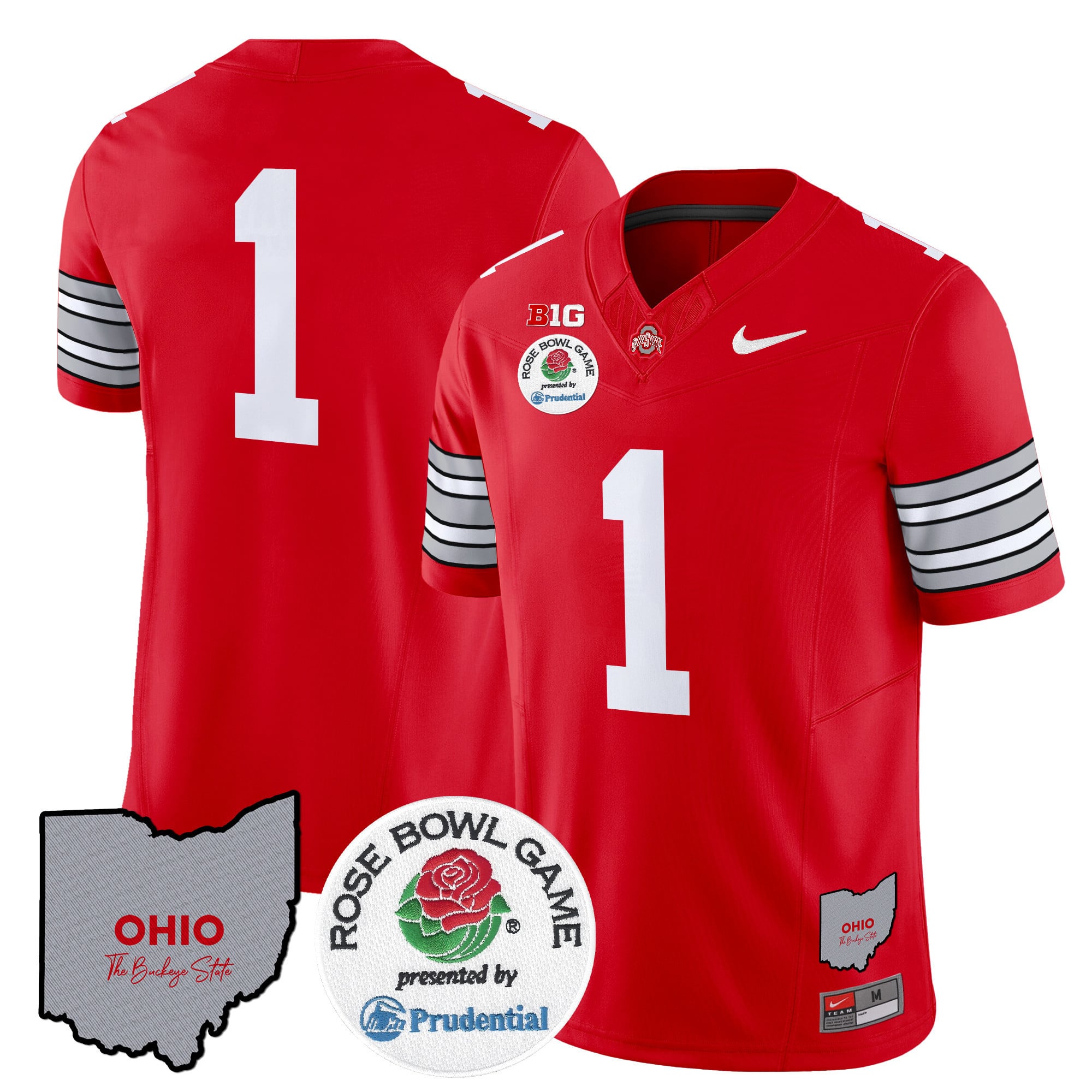 Men's Ohio State Buckeyes 'Heritage Stripe' Rose Bowl Vapor Limited Jersey - All Stitched
