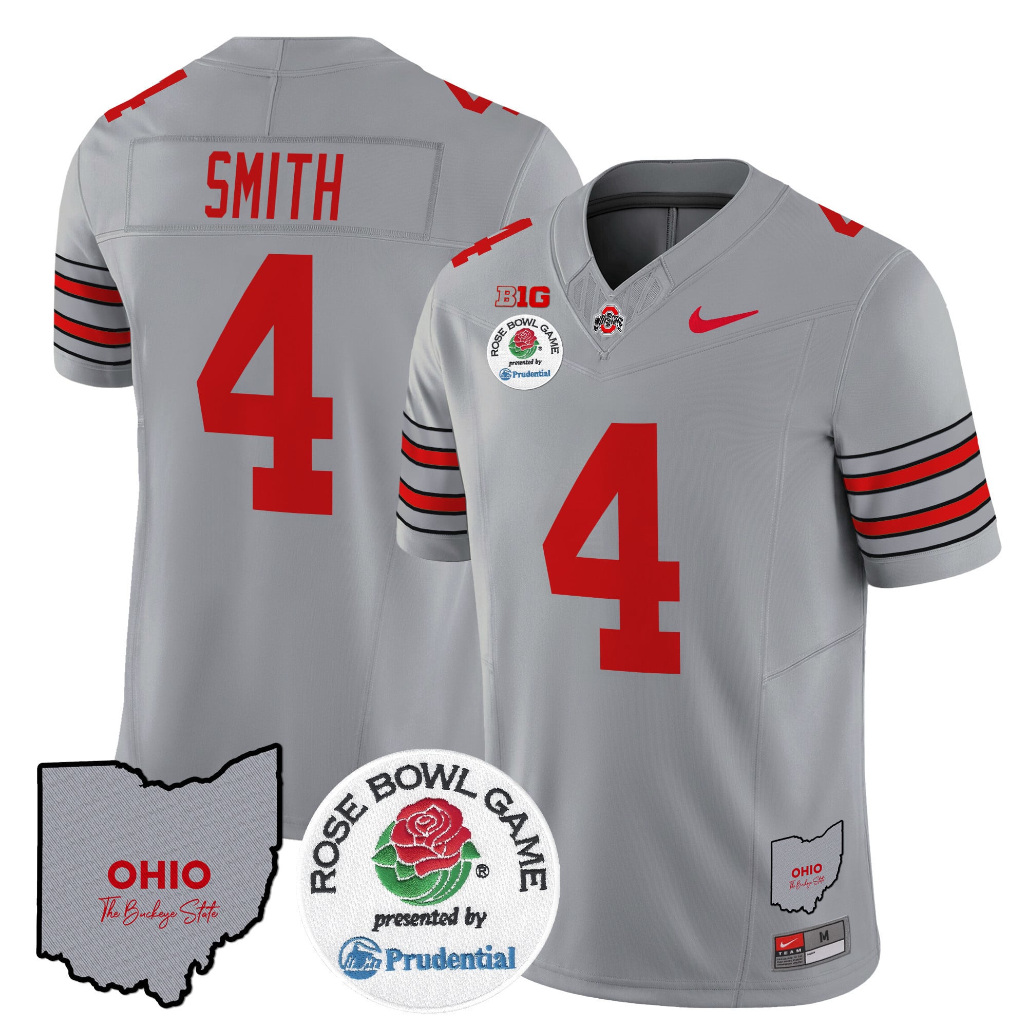 Men's Ohio State Buckeyes 'Heritage Stripe' Rose Bowl Vapor Limited Jersey - All Stitched