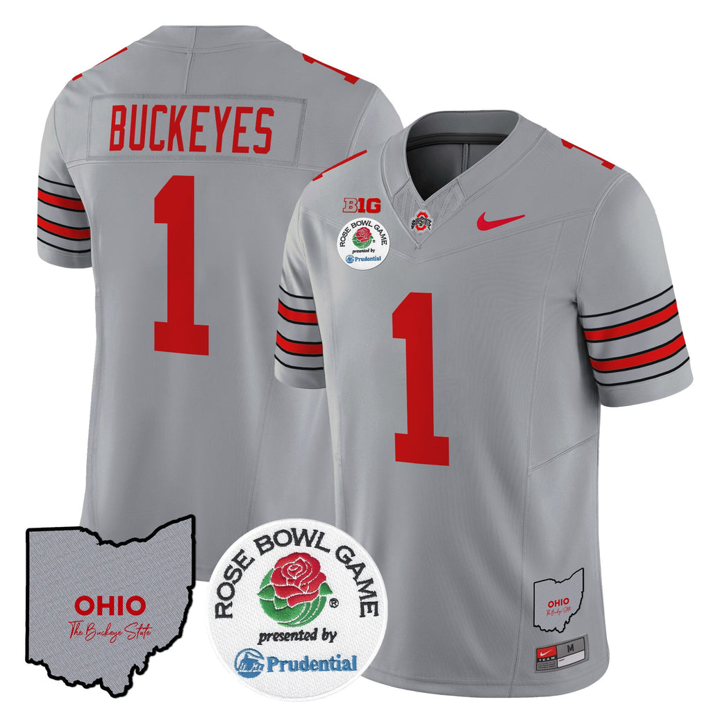 Men's Ohio State Buckeyes 'Heritage Stripe' Rose Bowl Vapor Limited Jersey - All Stitched