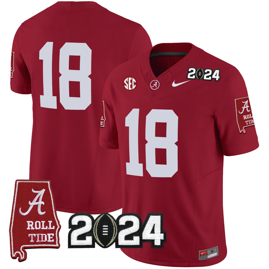 Men's Alabama Crimson Tide 2024 Vapor Limited Jersey - All Stitched
