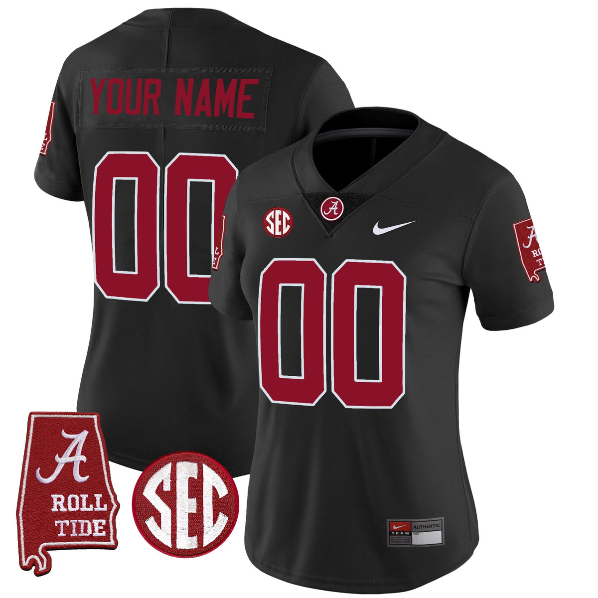 Alabama Crimson Tide Vapor Limited Custom Jersey V3 - Alabama Map - All Stitched