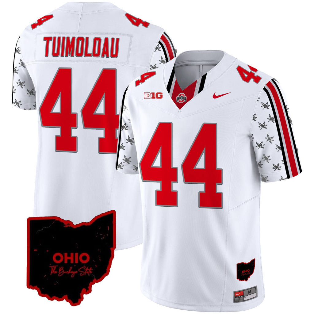 Men's Ohio State Buckeyes 2024 Home Patch Vapor Limited Jersey - All Stitched