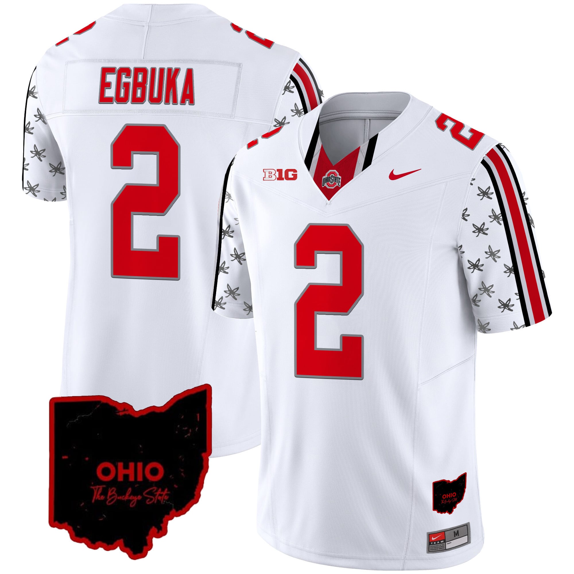 Men's Ohio State Buckeyes 2024 Home Patch Vapor Limited Jersey - All Stitched