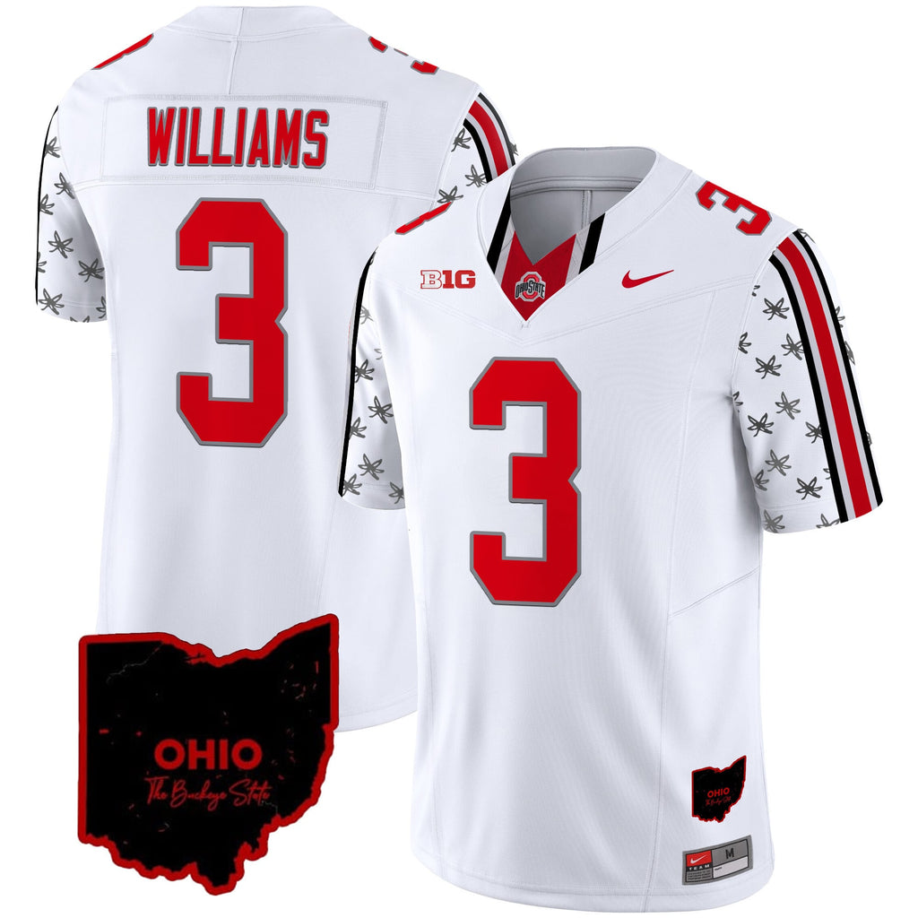 Men's Ohio State Buckeyes 2024 Home Patch Vapor Limited Jersey - All Stitched