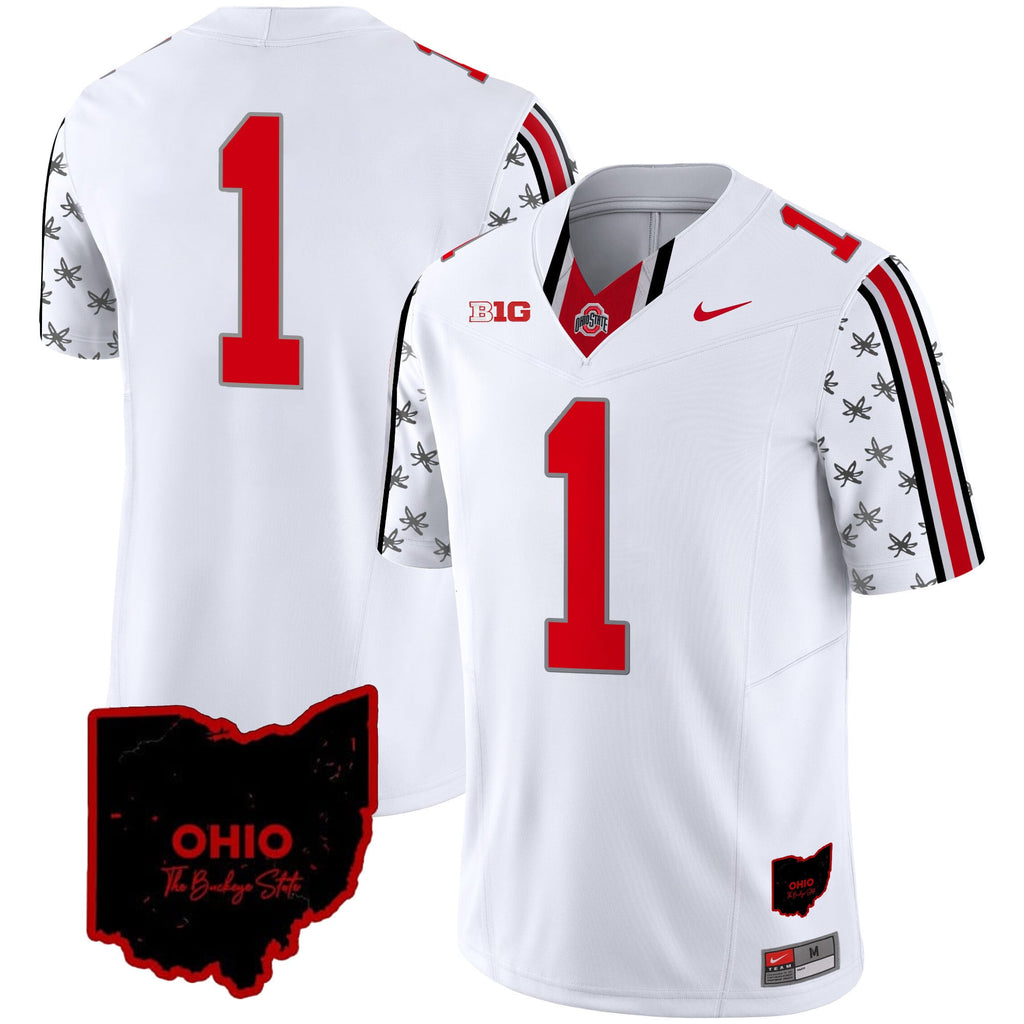 Men's Ohio State Buckeyes 2024 Home Patch Vapor Limited Jersey - All Stitched