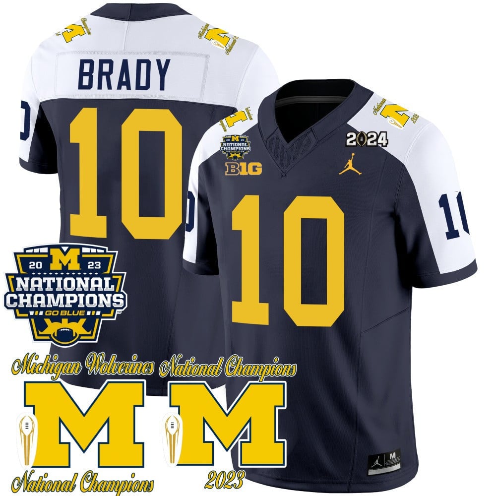 Men's Michigan Wolverines CFP 2023 National Champions Patch Vapor Jersey - All Stitched