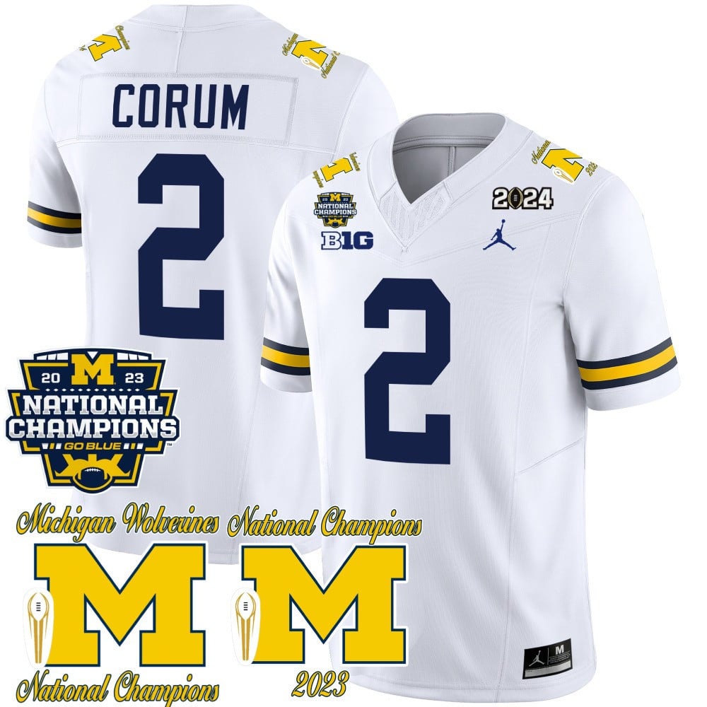 Men's Michigan Wolverines CFP 2023 National Champions Patch Vapor Jersey - All Stitched