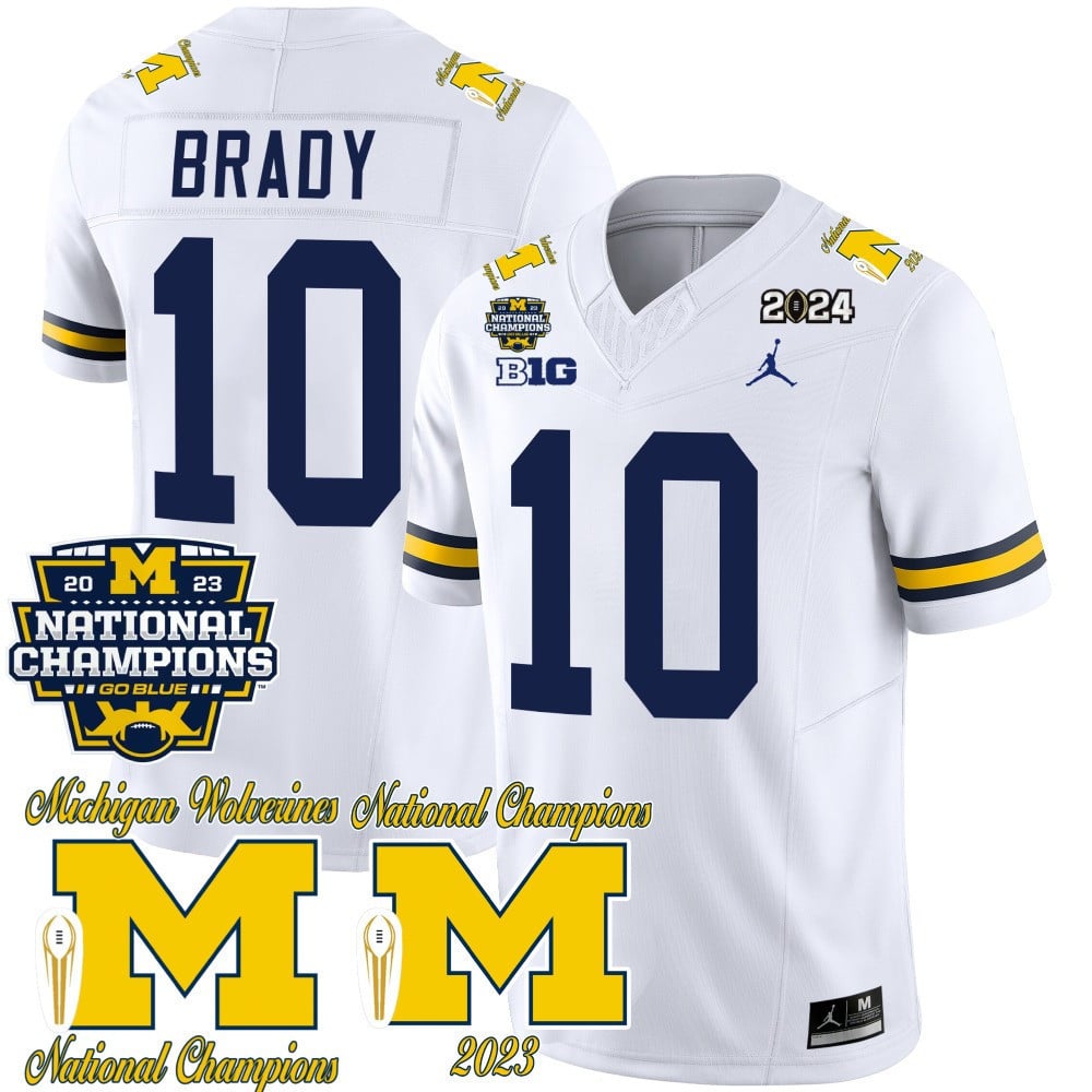 Men's Michigan Wolverines CFP 2023 National Champions Patch Vapor Jersey - All Stitched