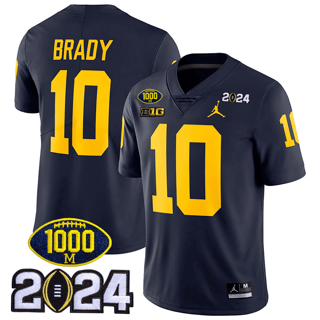 Men's Michigan Wolverines 1000 Wins & 2024 College Bowl Patch Vapor Limited Jersey - All Stitched