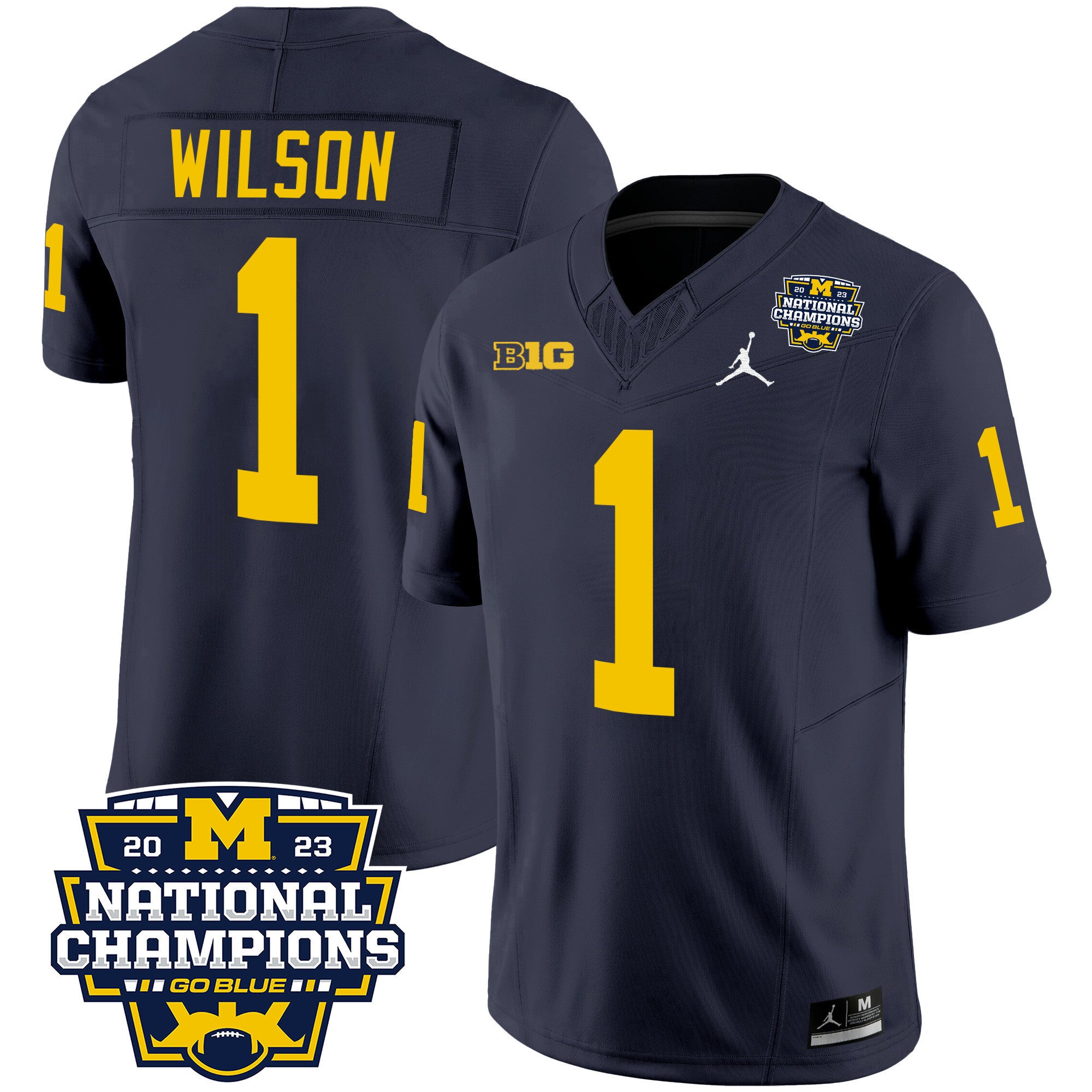 Men's Michigan Wolverines 2023 National Champions Patch Vapor Jersey V2 - All Stitched