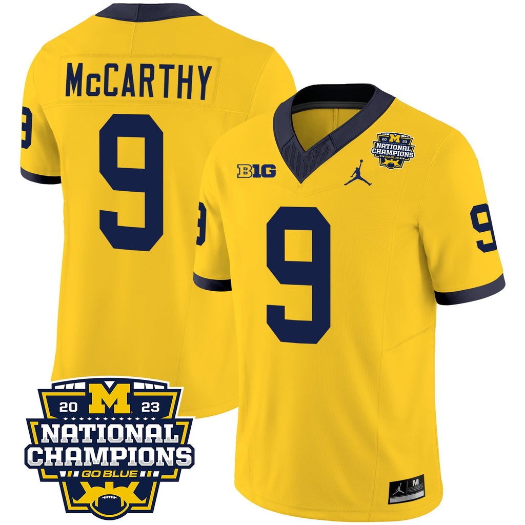 Men's Michigan Wolverines 2023 National Champions Patch Vapor Jersey V2 - All Stitched