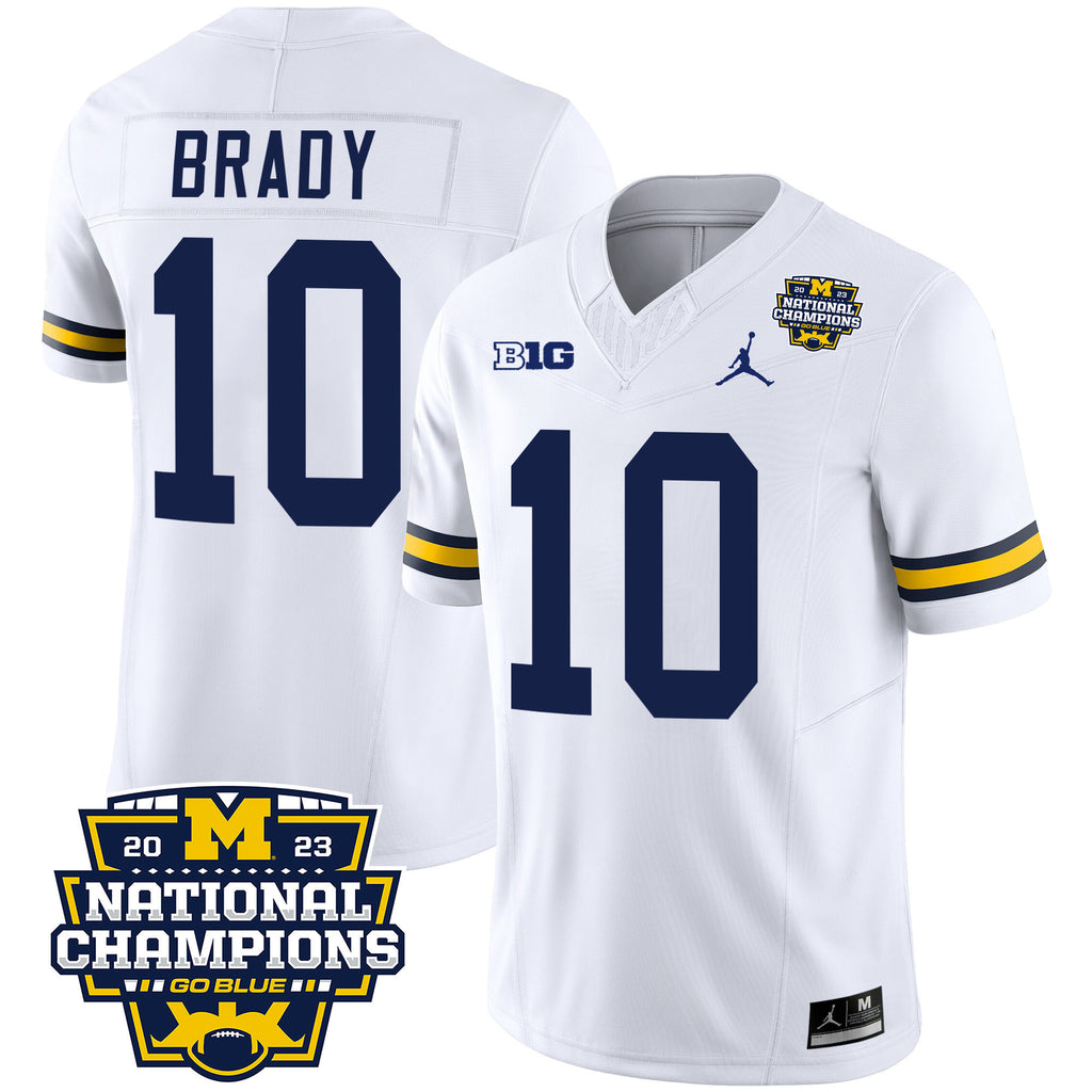Men's Michigan Wolverines 2023 National Champions Patch Vapor Jersey V2 - All Stitched