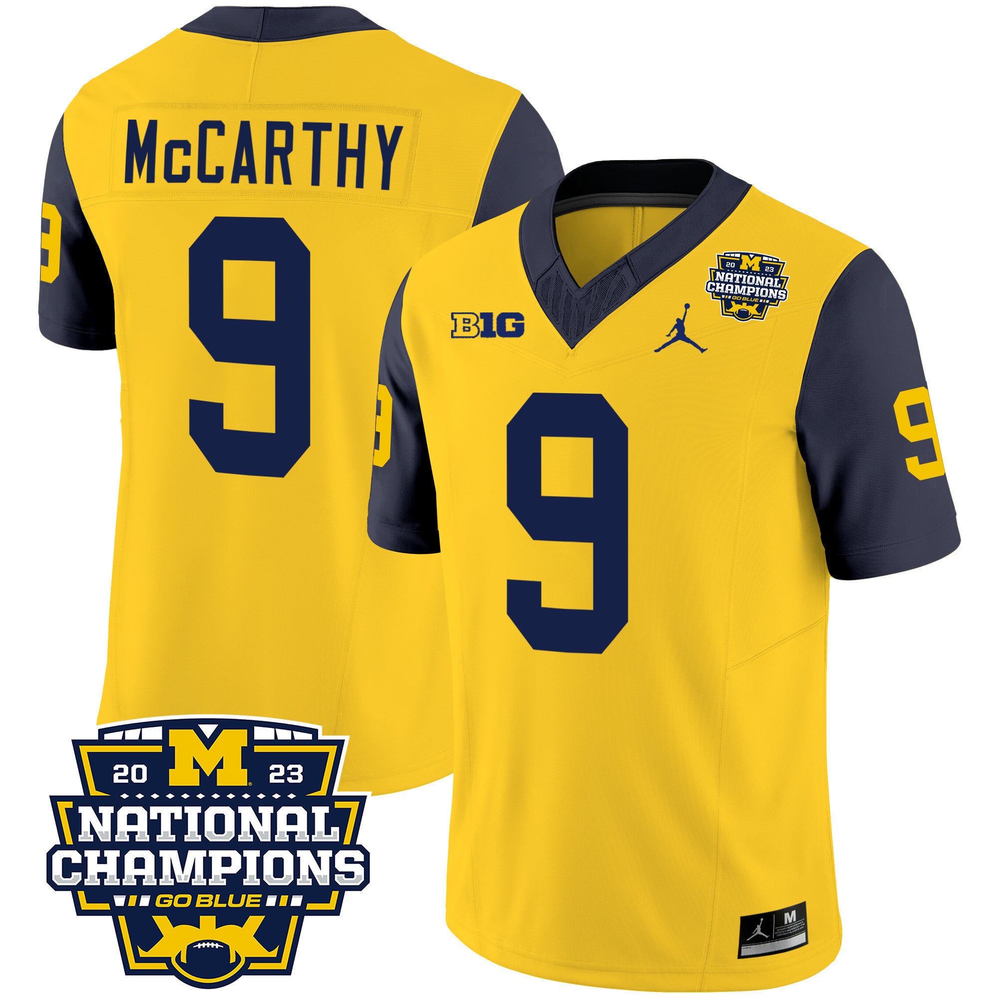 Men's Michigan Wolverines 2023 National Champions Patch Vapor Jersey V2 - All Stitched