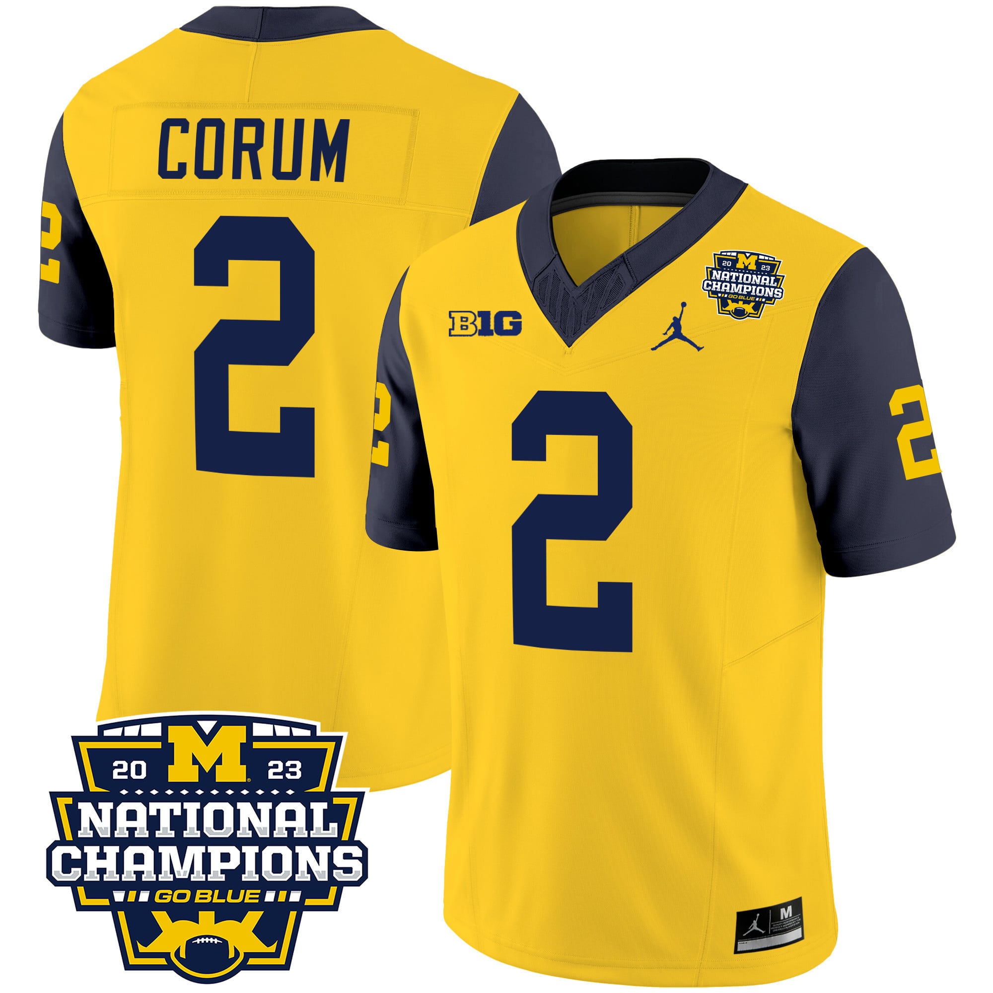Men's Michigan Wolverines 2023 National Champions Patch Vapor Jersey V2 - All Stitched