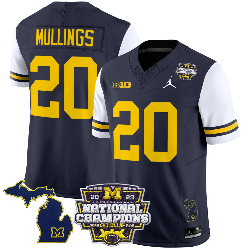 Men's Michigan Wolverines 2023 National Champions Patch Vapor Jersey V6 - All Stitched