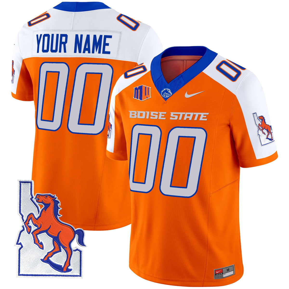 Boise State Broncos 2024 Map Patch Vapor Limited Custom Jersey - All Stitched