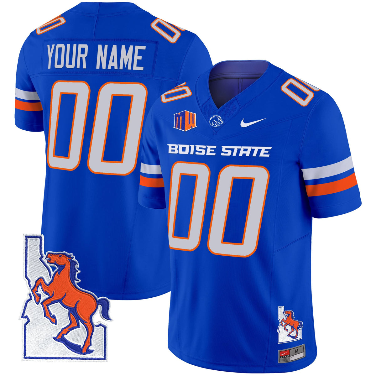 Boise State Broncos 2024 Map Patch Vapor Limited Custom Jersey - All Stitched