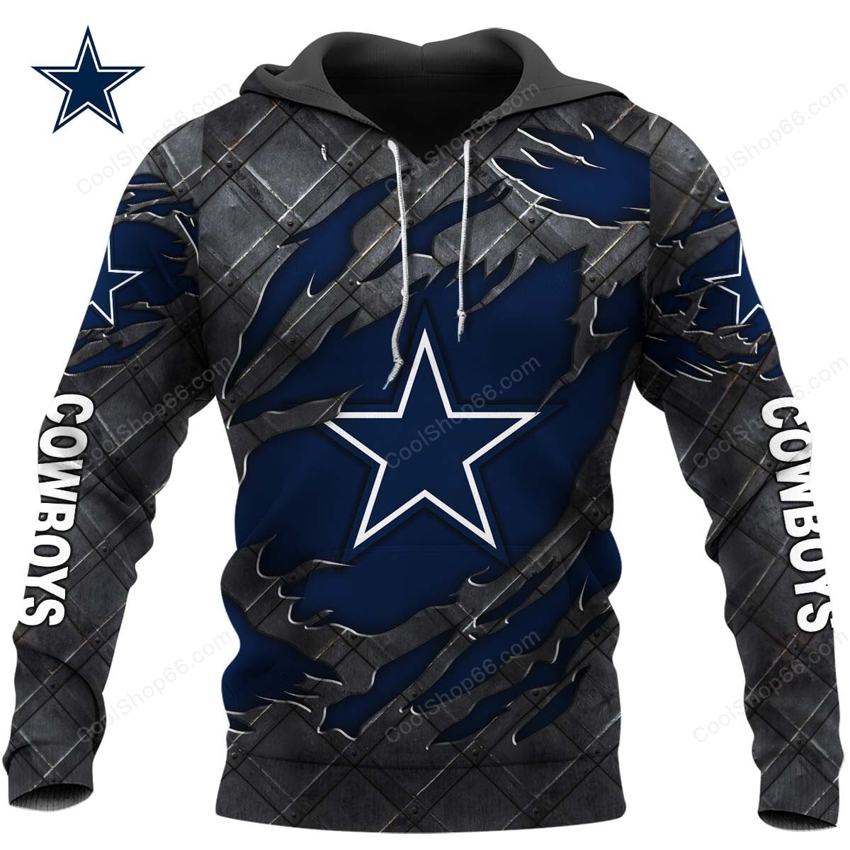 Dallas Cowboys Black Metal Design Shirt