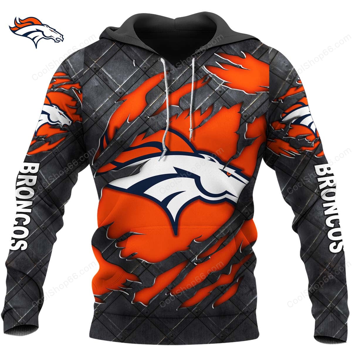Denver Broncos Black Metal Design Shirt