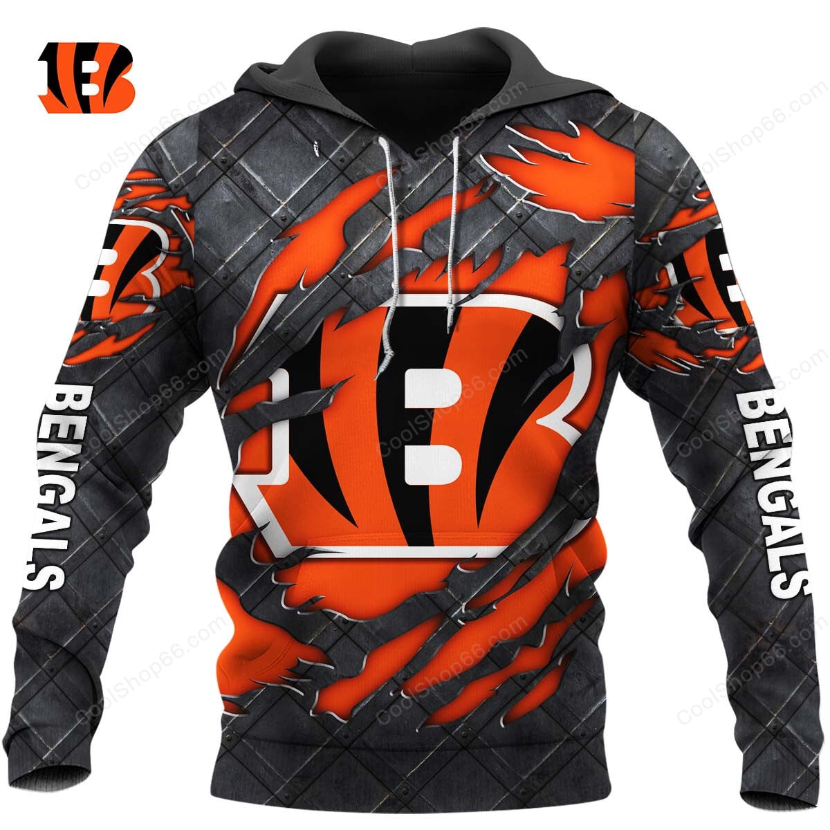 Cincinnati Bengals Black Metal Design Shirt