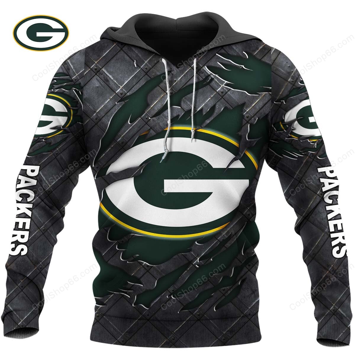 Green Bay Packers Black Metal Design Shirt