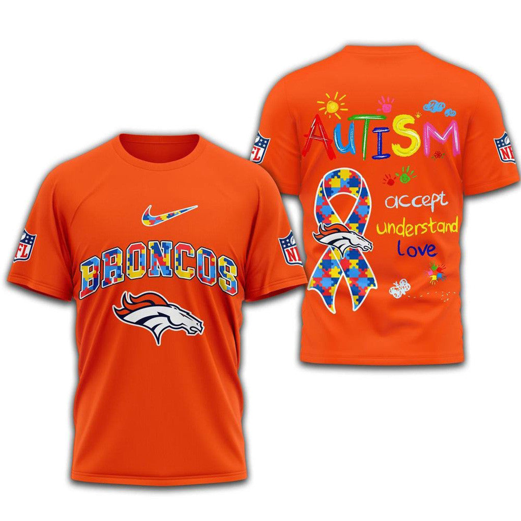 NFL Denver Broncos 2025 Autism Awareness Shirt Denver Broncos Merch Gifts For Husband