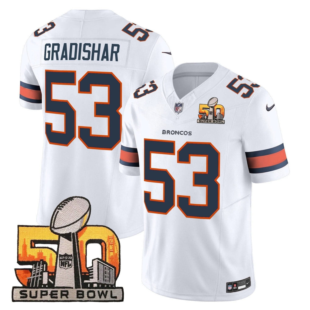 Denver Broncos Super Bowl 50 Patch Vapor Limited Jersey - All Stitched