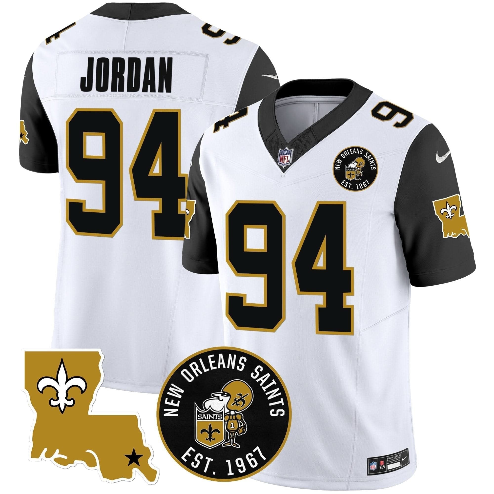 Saints EST. 1967 Patch Vapor Jersey - All Stitched