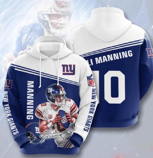 Nfl New York Giants 3d Hoodies Manning