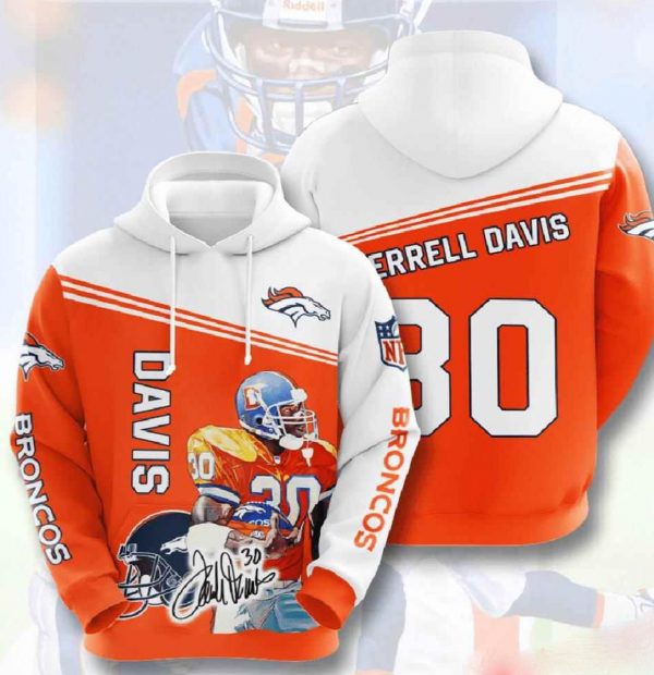Nfl Denver Broncos 3d Hoodie Davis